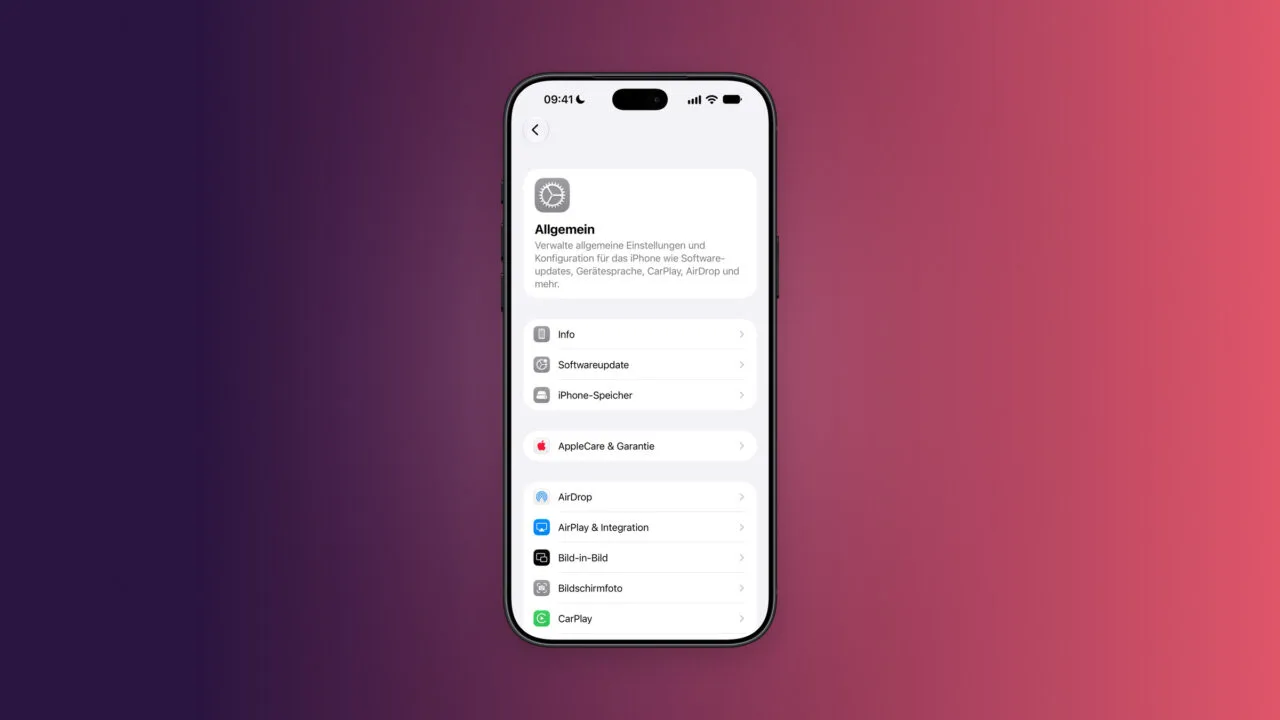 iPhone showing the General settings with Software Update, where the fix for the Face ID reboots on iPhone 18 Pro will arrive