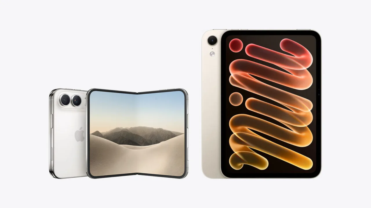 iPhone Duo or iPad mini: the unfolded iPhone Duo next to the new iPad mini in a true-to-scale size comparison