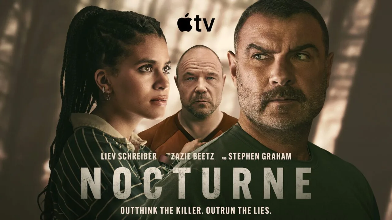 Nocturne trailer: key art featuring Zazie Beetz, Stephen Graham and Liev Schreiber