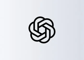 OpenAI pauses training: black OpenAI blossom on a light grey gradient