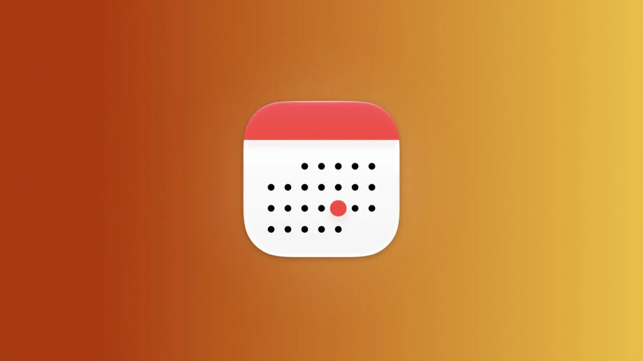 Symbolic image for Apple October 2026: Apple Calendar icon on an autumn gradient from rust to gold