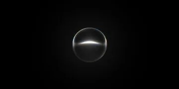 Glowing glass-like sphere on a black background as a visual for Siri AI on Apple TV 4K