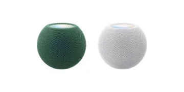 HomePod mini 2 vs. HomePod mini: two speakers in green and white side by side
