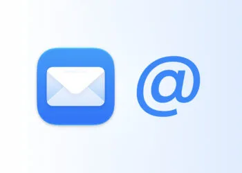 iCloud Mail icon next to a blue @ symbol on a light blue gradient – representing an iCloud Mail alias