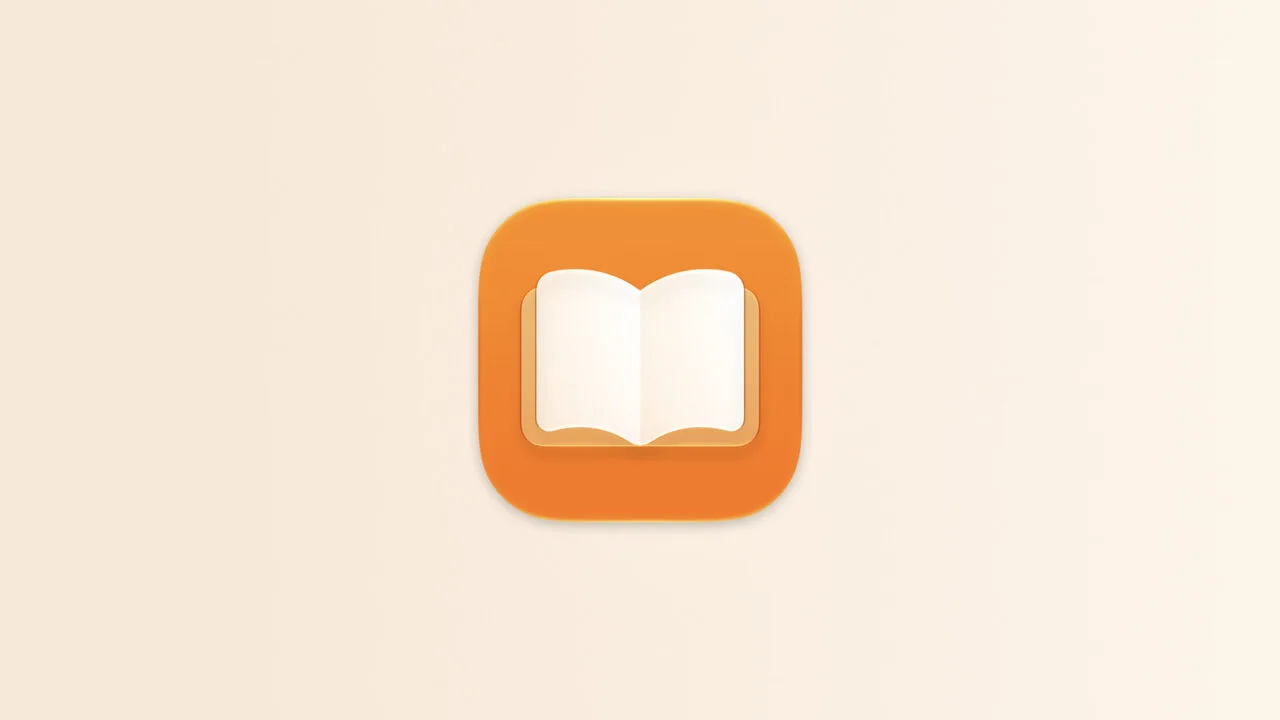 Apple Books iOS 27.2: Books app icon on a light cream-colored gradient