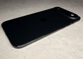 iPhone Air 2: The current iPhone Air in black lying face down on a light stone surface