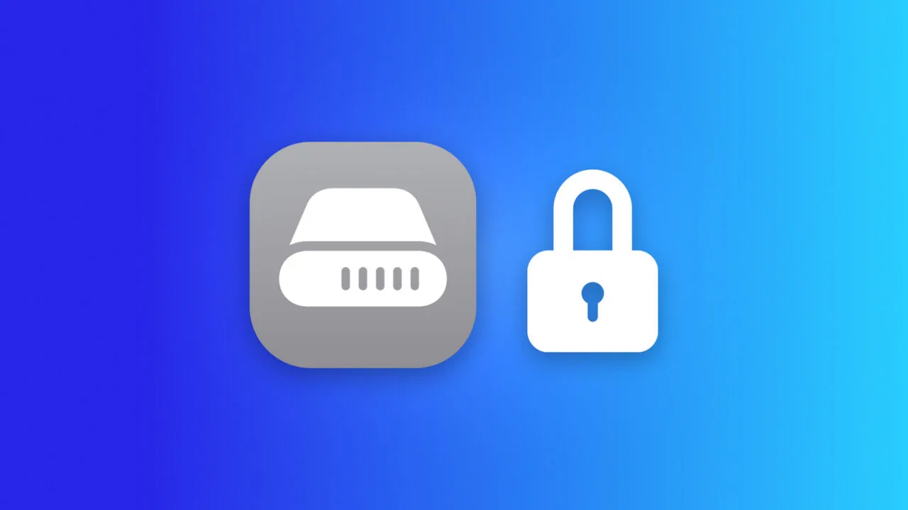 Full Disk Access on the Mac: Apple's icon for the permission next to a white padlock on a blue gradient