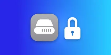 Full Disk Access on the Mac: Apple's icon for the permission next to a white padlock on a blue gradient