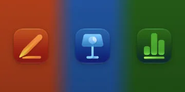 The Pages, Keynote and Numbers icons side by side on orange, blue and green for the withdrawn AI update to Pages, Keynote and Numbers