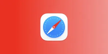 Safari Chrome promotion: Safari app icon on a red gradient