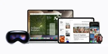Siri AI languages: Apple Vision Pro, MacBook, iPad, iPhone and Apple Watch showing the new assistant on screen